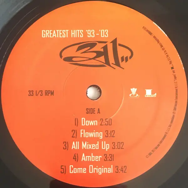311 - Greatest Hits '93 - '03 (2 пластинки, LP, Compilation, Reissue) - фото №5
