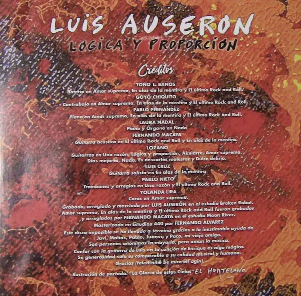 Luis Auserón - Lógica Y Proporción (Альбом) - фото №3