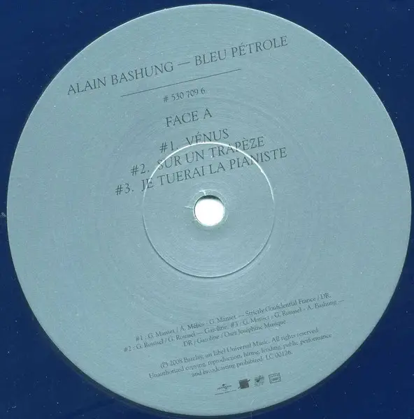 Alain Bashung - Bleu Pétrole (2 платівки, Синій, Альбом, Лимітоване, Перевидання) - фото №9