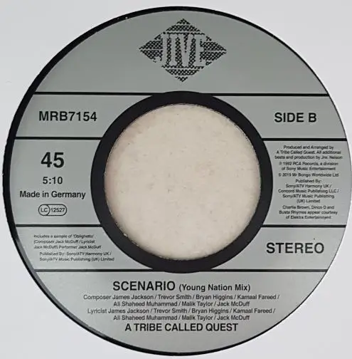 A Tribe Called Quest - Scenario (Single, Reissue, Stereo) - фото №4