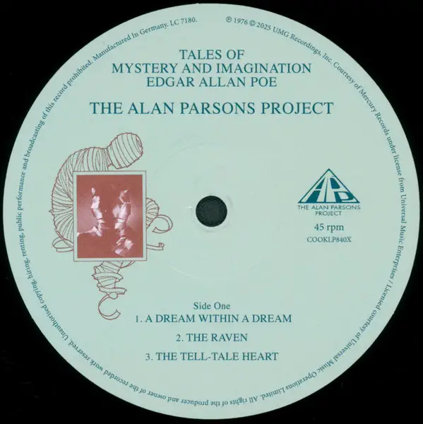 The Alan Parsons Project - Tales Of Mystery And Imagination - Edgar Allan Poe (2 пластинки, Раскладная обложка, 45 об/мин, Лимитированое, Пронумерованный, Переиздание, Ремастеринг) - фото №5
