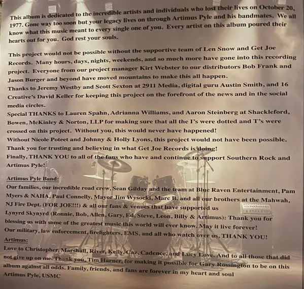 Artimus Pyle & Artimus Pyle Band - Anthems Honoring The Music Of Lynyrd Skynyrd (2 платівки, Альбом, Лимітоване, Пронумерований, Спеціальне видання) - фото №7