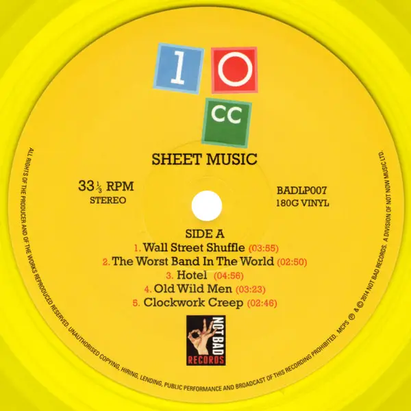 10cc - Sheet Music (180g, LP, Album, Reissue) - фото №4