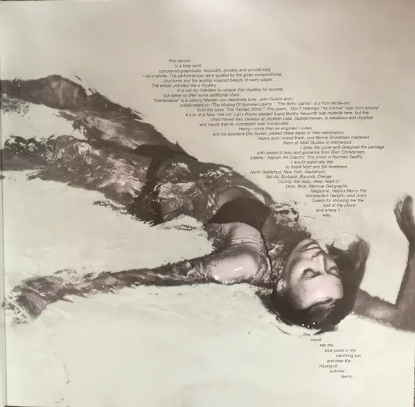 Joni Mitchell - The Hissing Of Summer Lawns (Gatefold, LP, Album, Reissue) - фото №4