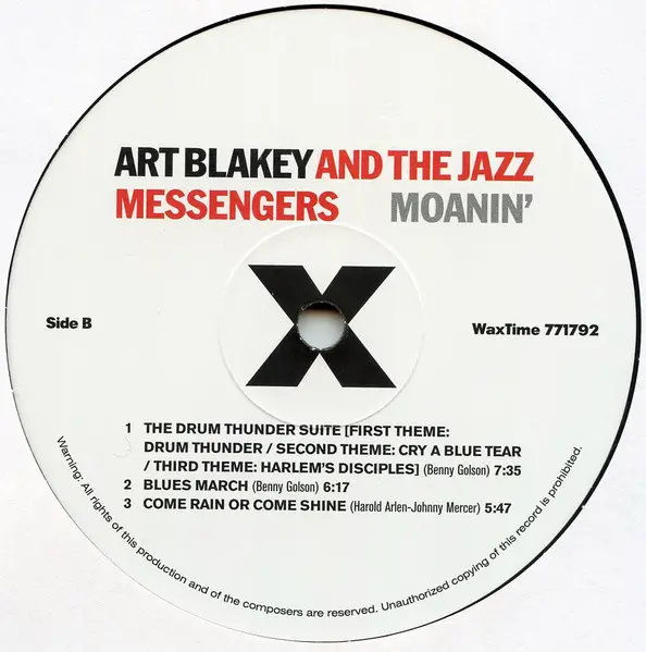 Art Blakey & The Jazz Messengers - Moanin' (180 грам, Альбом, Лимітоване, Перевидання, Ремастеринг) - фото №4