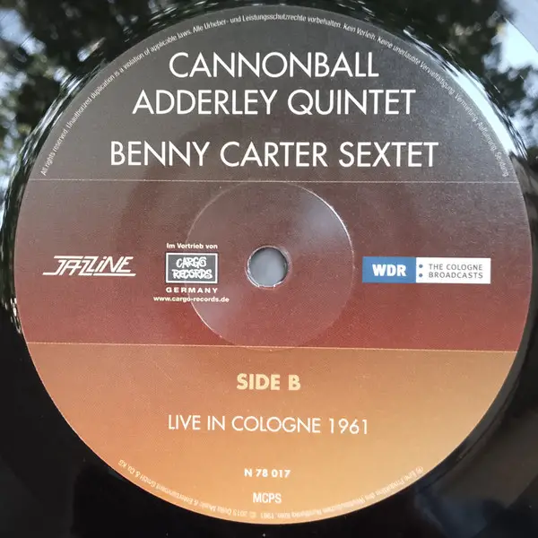 The Cannonball Adderley Quintet & The Benny Carter Sextet - Live In Cologne 1961 (LP, Album, Remastered, Mono) - фото №8