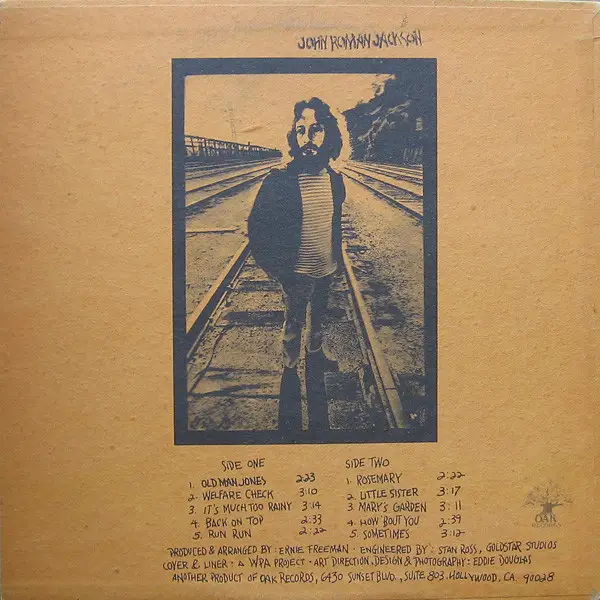 John Roman Jackson - John Roman Jackson (LP, Album, Promo, Stereo) - фото №2