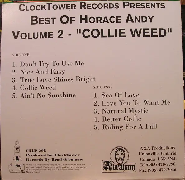 Horace Andy - Best Of Horace Andy Volume 2 - Collie Weed (Збірник) - фото №2