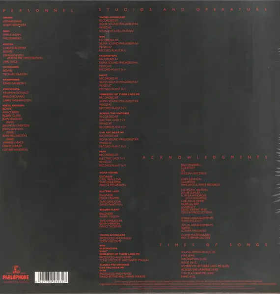 David Bowie - Young Americans (LP, Album, Reissue, Remastered, Stereo) - фото №2