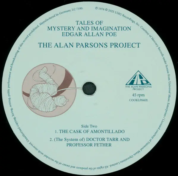 The Alan Parsons Project - Tales Of Mystery And Imagination - Edgar Allan Poe (2 пластинки, Раскладная обложка, 45 об/мин, Лимитированое, Пронумерованный, Переиздание, Ремастеринг) - фото №6