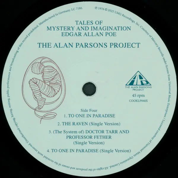 The Alan Parsons Project - Tales Of Mystery And Imagination - Edgar Allan Poe (2 пластинки, Раскладная обложка, 45 об/мин, Лимитированое, Пронумерованный, Переиздание, Ремастеринг) - фото №8