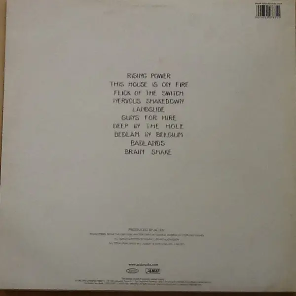 AC/DC - Flick Of The Switch (LP, Album, Reissue, Remastered, Stereo) - фото №2