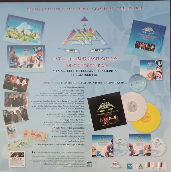 Asia - Live At The Budokan Arena Tokyo, Japan 1983 (2 платівки, Альбом, Deluxe видання, Лимітоване, Ремастеринг) - фото №2