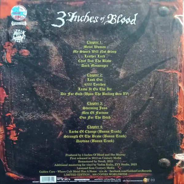 3 Inches Of Blood - Long Live Heavy Metal (2 платівки, LP, Album, Remastered) - фото №4