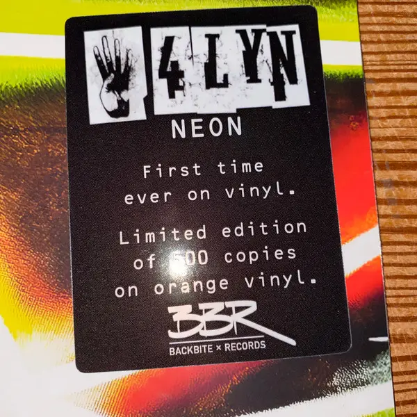 4LYN - Neon (Orange, LP, Reissue) - фото №3