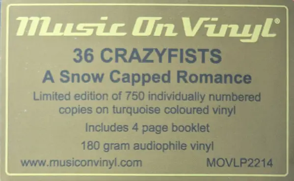36 Crazyfists - A Snow Capped Romance (180g, Turquoise, LP, Album, Numbered) - фото №9