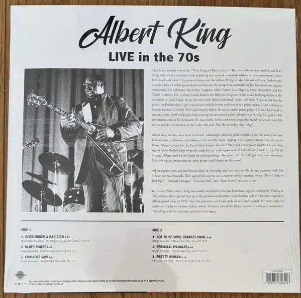 Albert King - Live In The 70s (Прозрачный, Альбом, Сборник) - фото №2