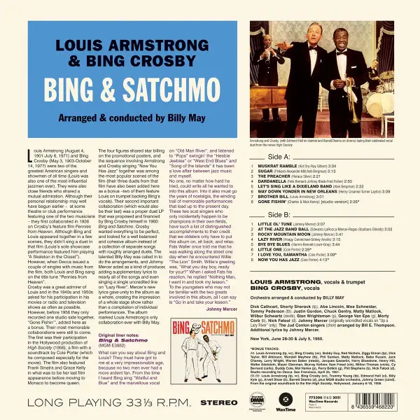 Louis Armstrong & Bing Crosby - Bing & Satchmo (180 грамм, Альбом, Лимитированое, Переиздание) - фото №2