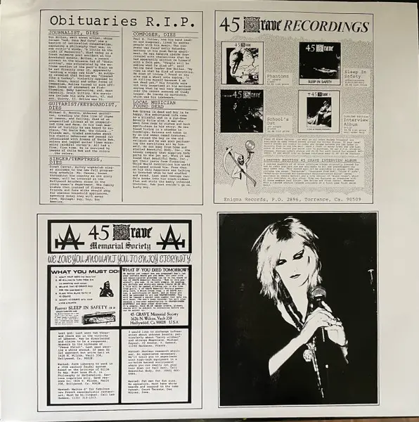 45 Grave - Sleep In Safety (Purple, LP, Album, Reissue, Stereo) - фото №9