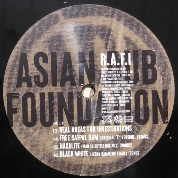 Asian Dub Foundation - R.A.F.I  (2 платівки, Альбом, Перевидання, Ремастеринг) - фото №9