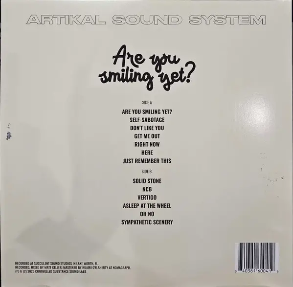 Artikal Sound System - Are You Smiling Yet? (Серый, Дым, Альбом, Лимитированое) - фото №2
