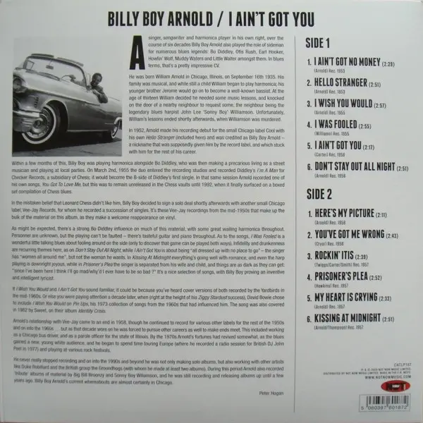 Billy Boy Arnold - I Ain't Got You (180 грамм, Сборник) - фото №2