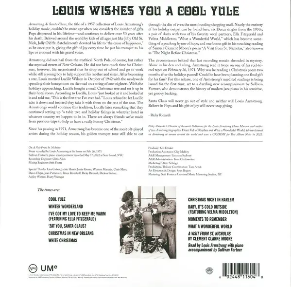 Louis Armstrong - Louis Wishes You A Cool Yule (Красный, Сборник) - фото №2