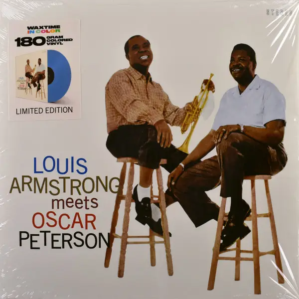 Louis Armstrong & Oscar Peterson - Louis Armstrong Meets Oscar Peterson (Синий, 180 грамм, Альбом, Лимитированое, Переиздание) - фото №2