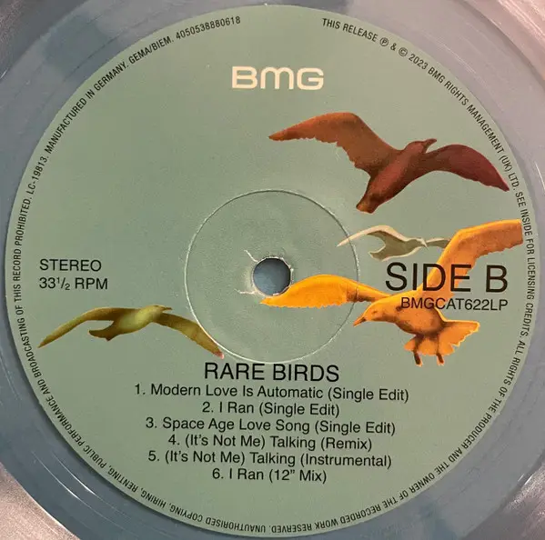 A Flock Of Seagulls - Rare Birds (B-Sides, Edits & Alternate Mixes) (Transparent, LP, Compilation, Stereo) - фото №4