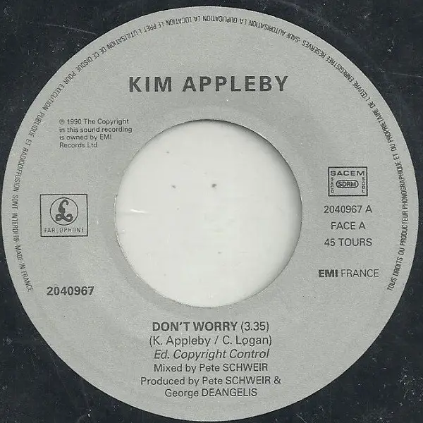 Kim Appleby - Don't Worry (45 об/хв, Сінгл) - фото №3