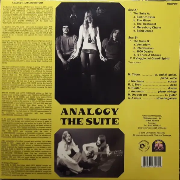 Analogy - The Suite (Жёлтый, Прозрачный, Альбом, Переиздание) - фото №2