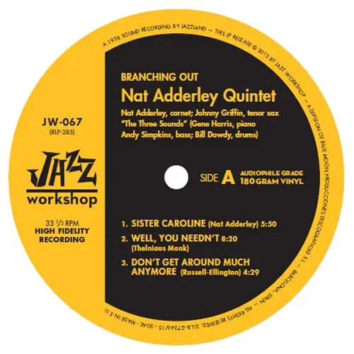 Nat Adderley - Branching Out (180g, LP, Album, Reissue, Remastered, Mono) - фото №4