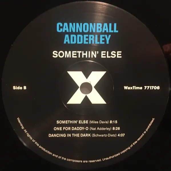 Cannonball Adderley - Somethin' Else (LP, Album, Reissue, Remastered, Stereo) - фото №5