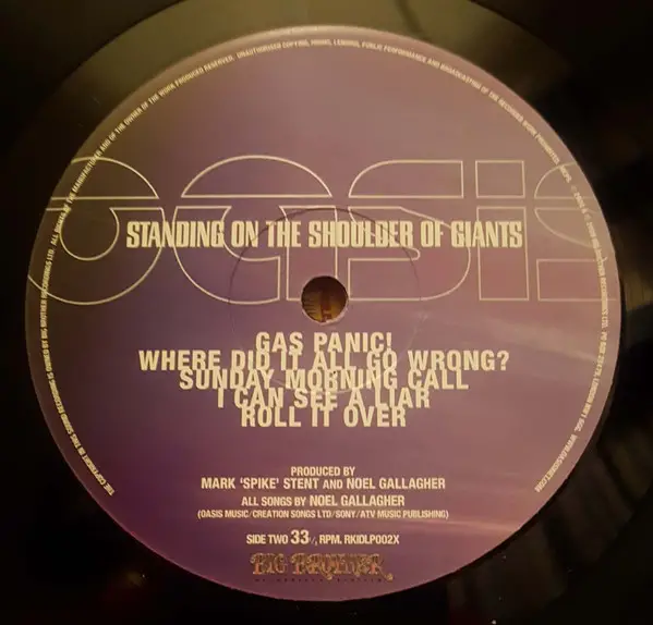 Oasis - Standing On The Shoulder Of Giants (Розкладна обкладинка, Альбом, Лимітоване, Перевидання, Додатковий друк) - фото №14