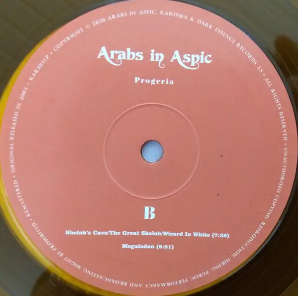 Arabs In Aspic - Progeria (180 грамм, Прозрачный, Оранжевый, Лимитированое, Переиздание, Ремастеринг) - фото №7
