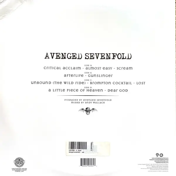 Avenged Sevenfold - Avenged Sevenfold (2 платівки, Прозорий, Червоний, Альбом, Перевидання) - фото №2