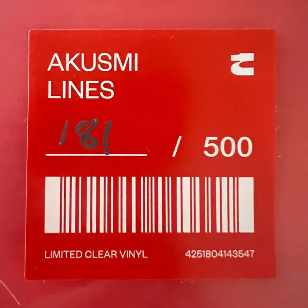 Akusmi - Lines (Прозрачный, 33 ⅓ об/мин, EP, Лимитированое, Пронумерованный) - фото №3
