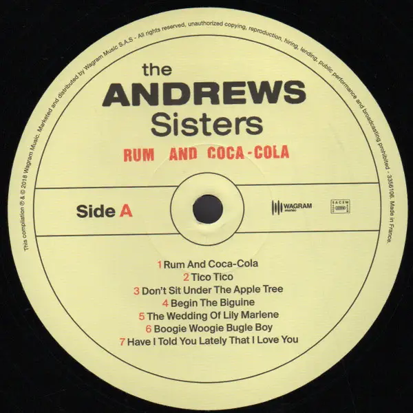The Andrews Sisters - Rum And Coca-Cola (Сборник, Ремастеринг, Моно) - фото №3