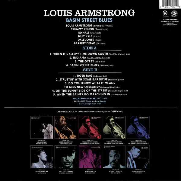 Louis Armstrong - Basin Street Blues (Синий, Мрамор, 180 грамм, Лимитированое) - фото №2