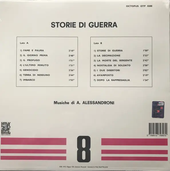 Alessandro Alessandroni - Storie Di Guerra (Лимітоване, Перевидання) - фото №2