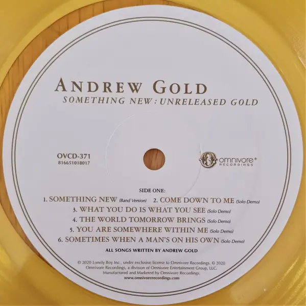 Andrew Gold - Something New: Unreleased Gold  (Цветной, Record Store Day, Сборник, Лимитированое) - фото №3