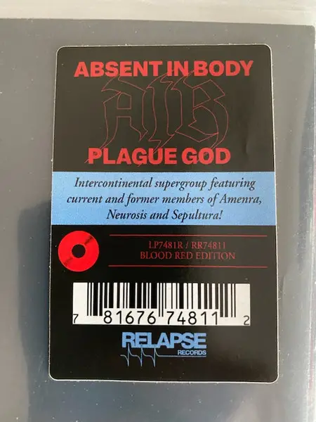 Absent In Body - Plague God (Translucent, Red, LP, Album) - фото №7