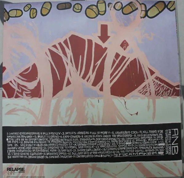 Agoraphobic Nosebleed - Frozen Corpse Stuffed With Dope (Metallic, Olive, Green, Gold, Splatter, LP, Album, Reissue) - фото №3