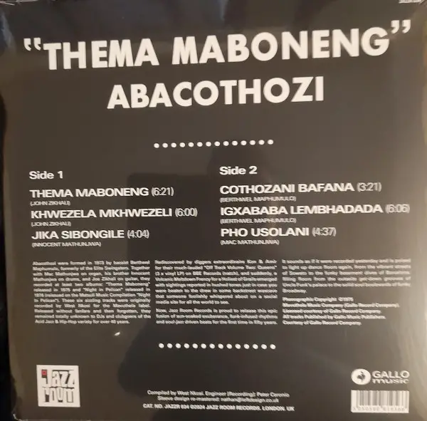 Abacothozi - Thema Maboneng (LP, Album, Reissue) - фото №3