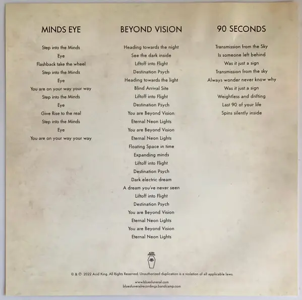 Acid King - Beyond Vision (Yellow, Transparent, LP, Album) - фото №6