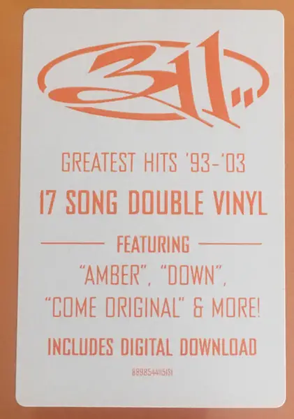 311 - Greatest Hits '93 - '03 (2 пластинки, LP, Compilation, Reissue) - фото №9