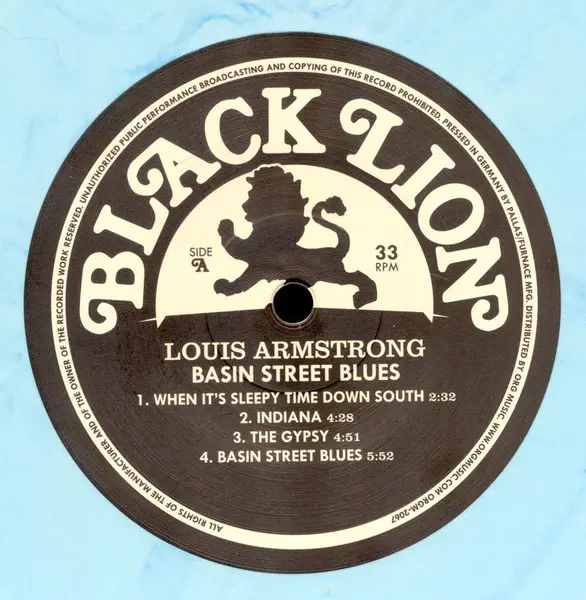 Louis Armstrong - Basin Street Blues (Синий, Мрамор, 180 грамм, Лимитированое) - фото №3