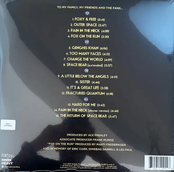 Ace Frehley - Anomaly Deluxe 15th Anniversary (2 платівки, Cobalt, Splatter, 180g, 15th, LP, Album, Reissue) - фото №2