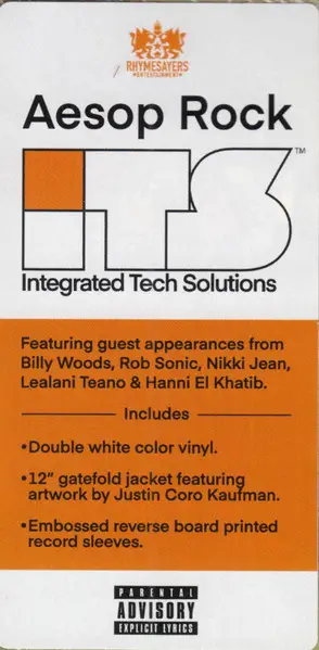 Aesop Rock - Integrated Tech Solutions (2 пластинки, White, Opaque, LP, Album, Stereo) - фото №11