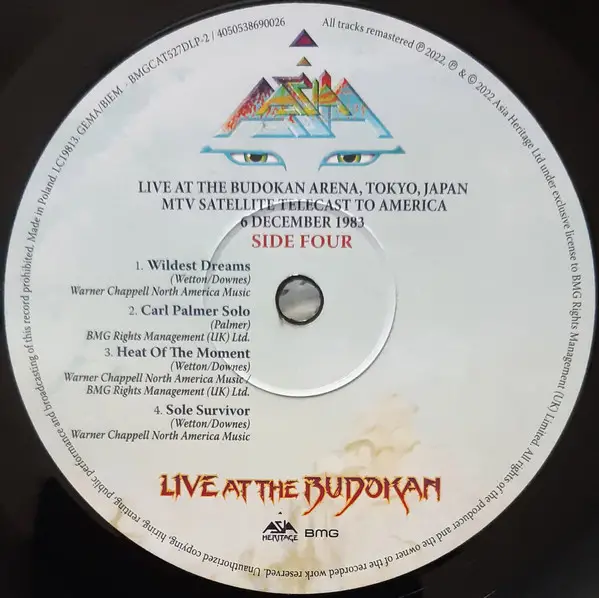 Asia - Live At The Budokan Tokyo 1983 (MTV Satellite Telecast To America 6 December 1983) (2 платівки, Альбом, Ремастеринг, Моно) - фото №9